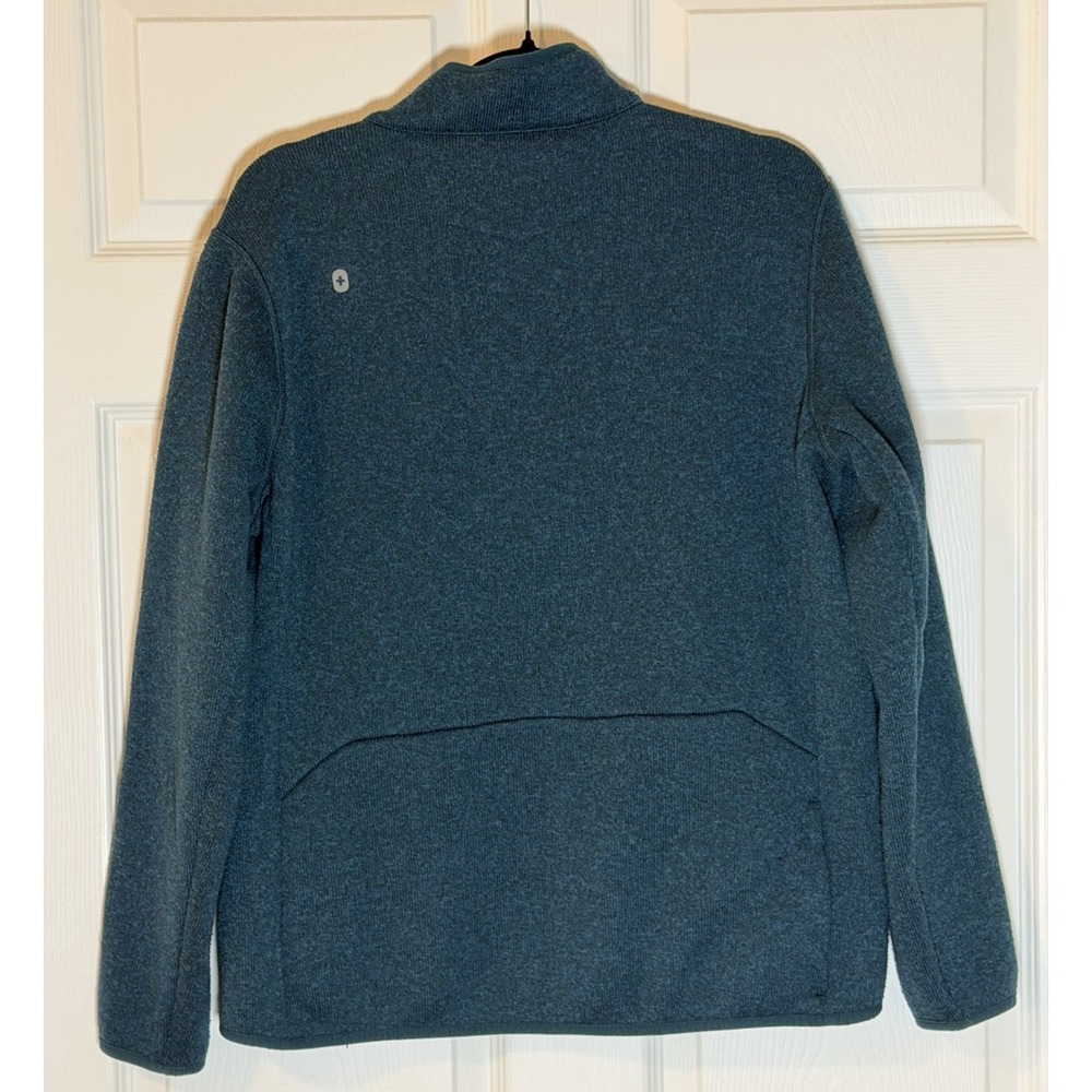 FIGS Women XL On-Shift Sweater Knit Jacket Carribean Blue Full Zip Medical Scrub - Picture 2 of 3